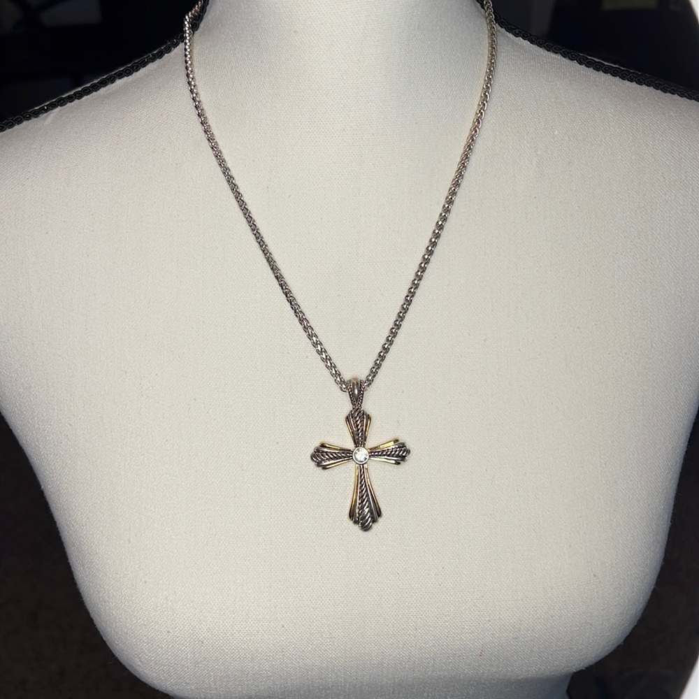Cross necklace and earring set